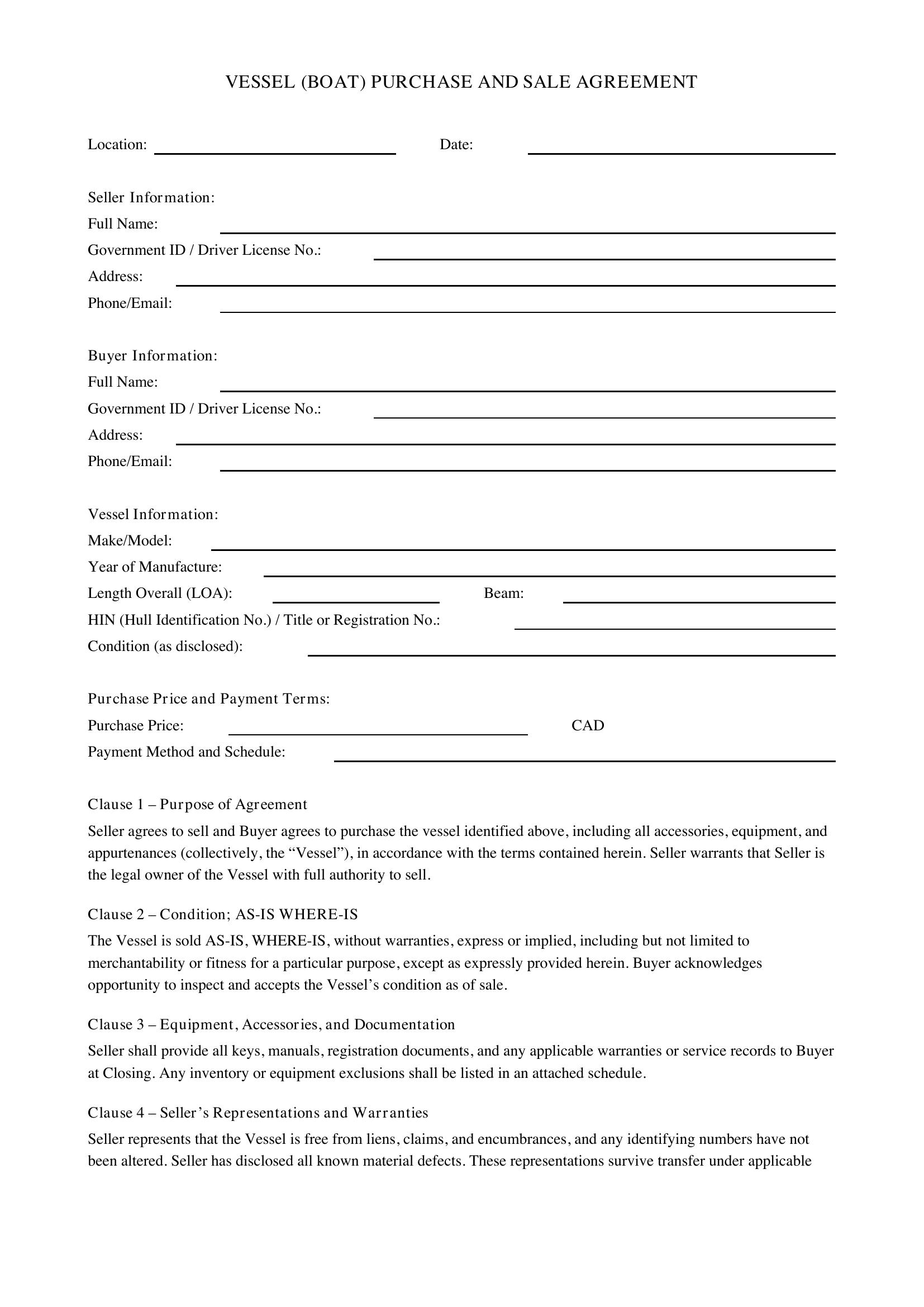 Contract Template - Canada